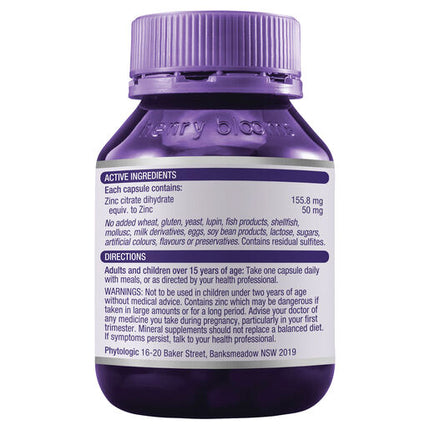 Henry Blooms Zinc Max 50Mg 60 Capsules