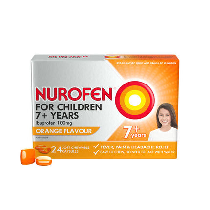 Nurofen For Children 100mg Ibuprofen Orange 24 Chewable Capsules