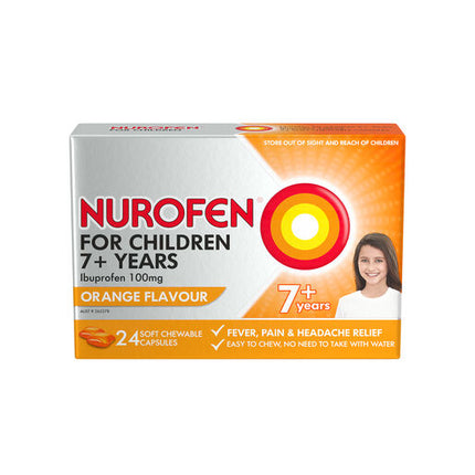 Nurofen For Children 100mg Ibuprofen Orange 24 Chewable Capsules
