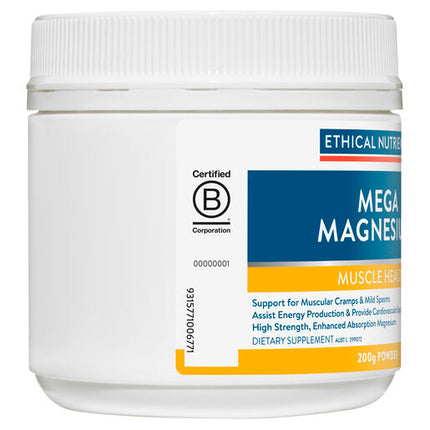 Ethical Nutrients Mega Magnesium Powder Raspberry 200g