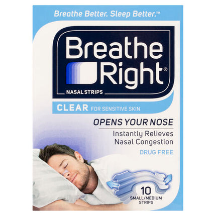 Breathe Right Nasal Strips Clear Regular 10 Strips
