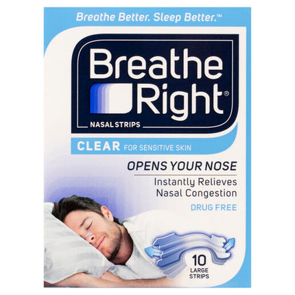 Breathe Right Nasal Strips Clear Large 10 Strips