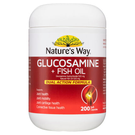 Nature's Way Glucosamine Plus Fish Oil 200 Soft Capsules