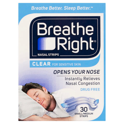 Breathe Right Nasal Strips Clear Regular 30 Strips