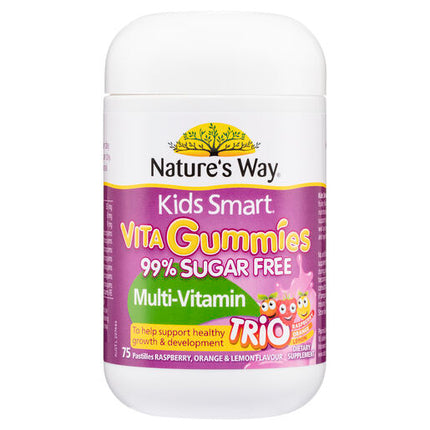 Nature's Way Kids Smart Vita Gummies Sugarfree Multi-Vitamin Trio 75 Pastilles