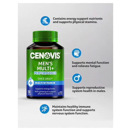 Cenovis Once Daily Men's Multi + Performance 50 Capsules