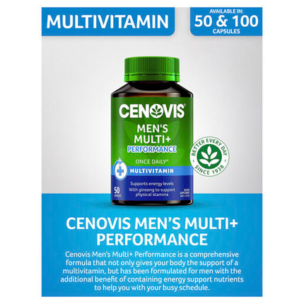 Cenovis Once Daily Men's Multi + Performance 50 Capsules