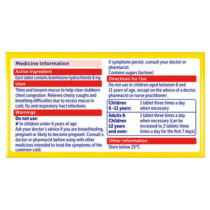Bisolvon Chesty Forte 100 Tablets