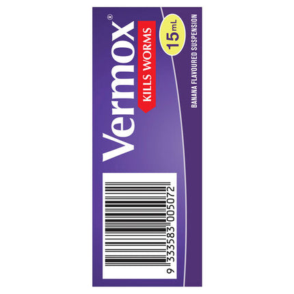Vermox Worming Treatment Banana Flavoured Liquid 15mL
