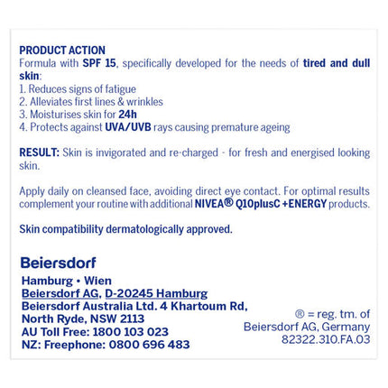 Nivea Q10 Plus Day Cream Energy 50mL