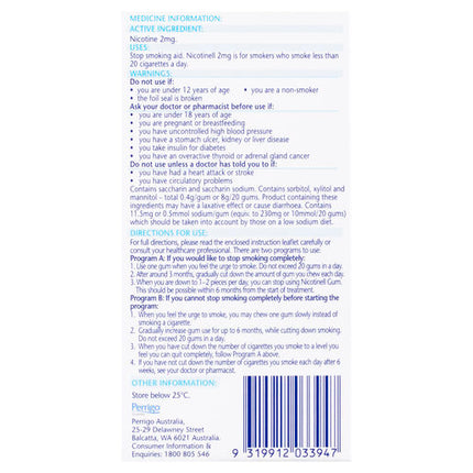 Nicotinell Gum Mint 2mg 24 Pack