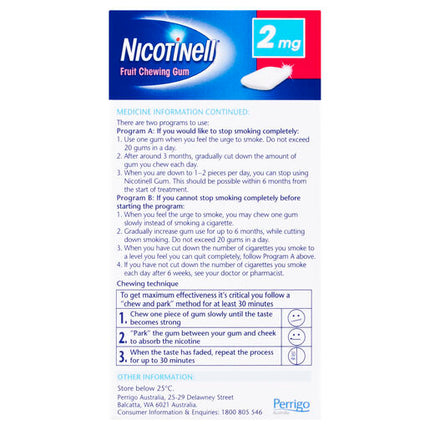 Nicotinell Gum Fruit 2mg 96 Pack
