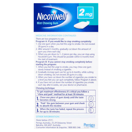 Nicotinell Gum Mint 2mg 96 Pack