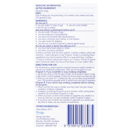Nicotinell Gum Fruit 4mg 24 Pack