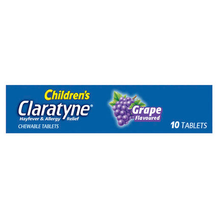 Claratyne Children's Allergy & Hayfever Relief Antihistamine Grape Flavour Chewable Tablets 10 Pack