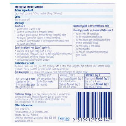 Nicotinell Patches 7mg Step 3 7 Pack
