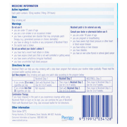Nicotinell Patches 14mg Step 2 7 Pack