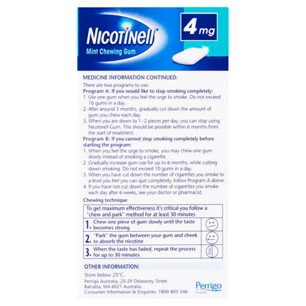 Nicotinell Gum Mint 4mg 96 Pack