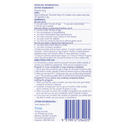 Nicotinell Gum Mint 4mg 24 Pack