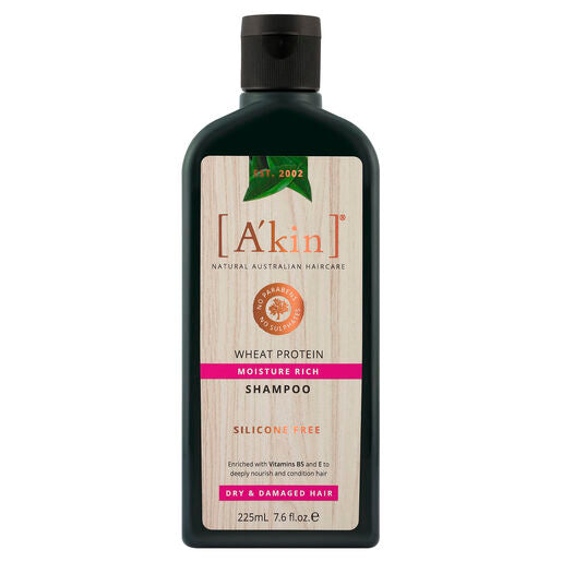 A'kin Moisture Rich Wheat Protein Shampoo 225mL