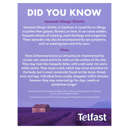 Telfast 180mg 30 Tablets