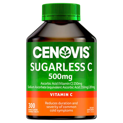 Cenovis Sugarless C 500mg Orange Flavour Value Pack 300 Chewable Tablets