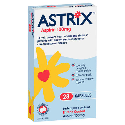 Astrix Aspirin 100mg 28 Capsules