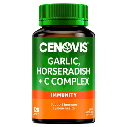 Cenovis Garlic, Horseradish + C Complex 120 Capsules
