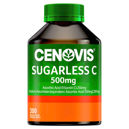 Cenovis Sugarless C 500mg Orange Flavour Value Pack 300 Chewable Tablets