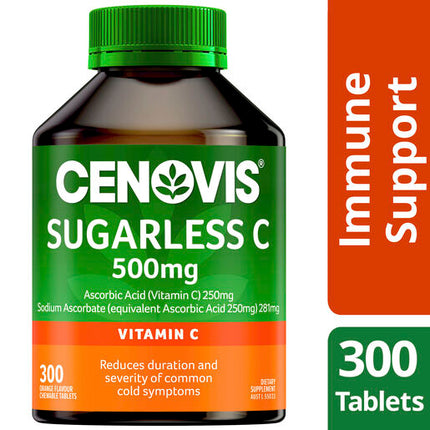 Cenovis Sugarless C 500mg Orange Flavour Value Pack 300 Chewable Tablets