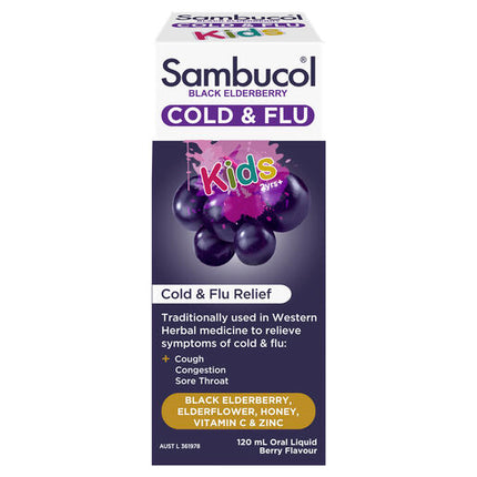 Sambucol Kids Black Elderberry Cold & Flu Relief Kids Liquid 120mL