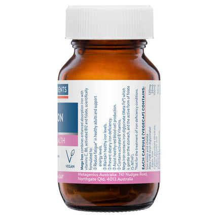 Ethical Nutrients Megazorb Mega Iron With Activated B's 30 Caps