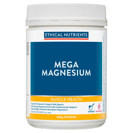 Ethical Nutrients Mega Magnesium Powder Raspberry 450g