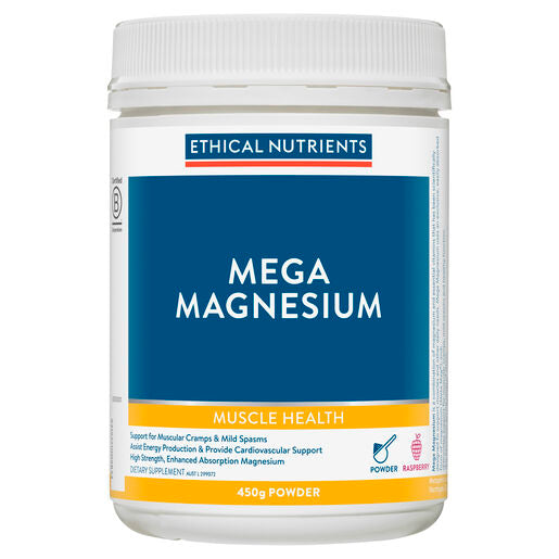 Ethical Nutrients Mega Magnesium Powder Raspberry 450g