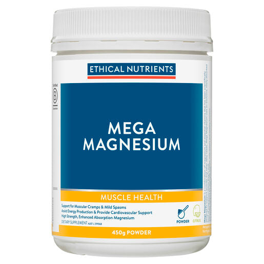 Ethical Nutrients Mega Magnesium Powder Citrus 450g