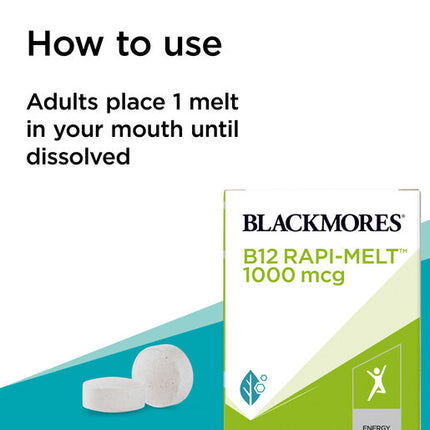 Blackmores B12 Rapi Melt 1000mcg 60 Melts