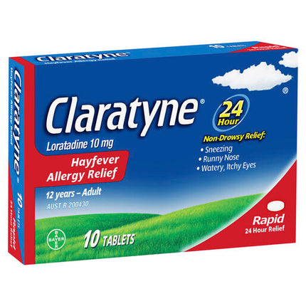 Claratyne Allergy Hayfever Relief Antihistamine Tablets 10 Pack