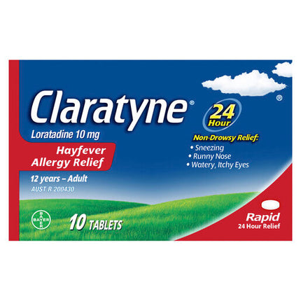 Claratyne Allergy Hayfever Relief Antihistamine Tablets 10 Pack