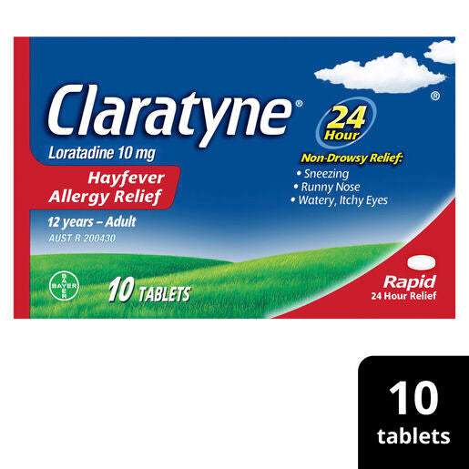 Claratyne Allergy Hayfever Relief Antihistamine Tablets 10 Pack