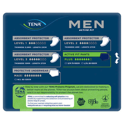 Tena Men Pant Active Fit Plus Navy Large 8 Pack