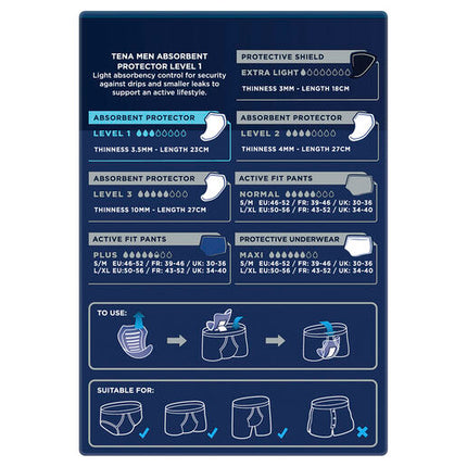 Tena Men Absorbent Protector Level 1 12 Pack