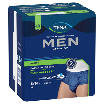 Tena Men Pant Active Fit Plus Navy Medium 9 Pack