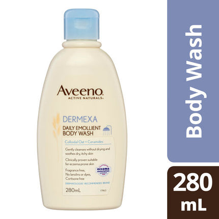 Aveeno Active Naturals Dermexa Fragrance Free Daily Emollient Body Wash 280ml