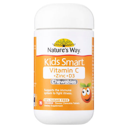 Nature's Way Kids Smart Vitamin C + Zinc + D3 75 Chewable Tablets