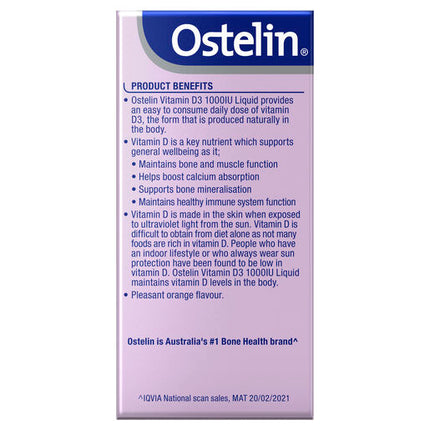 Ostelin Vitamin D3 1000IU Liquid 50mL