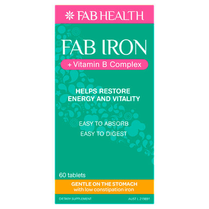 Fab Iron + Vitamin B Complex 60 Tablets