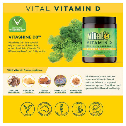 Vital Vegan Vitamin D Vegecaps 60 Capsules