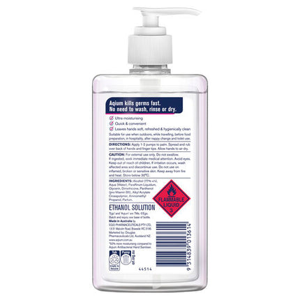 Ego Aqium Ultra Hydrating Hand Sanitiser 375mL