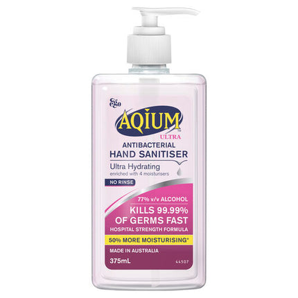 Ego Aqium Ultra Hydrating Hand Sanitiser 375mL
