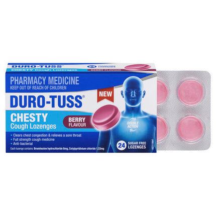 DURO-TUSS Chesty Cough Lozenges Berry 24 Pack